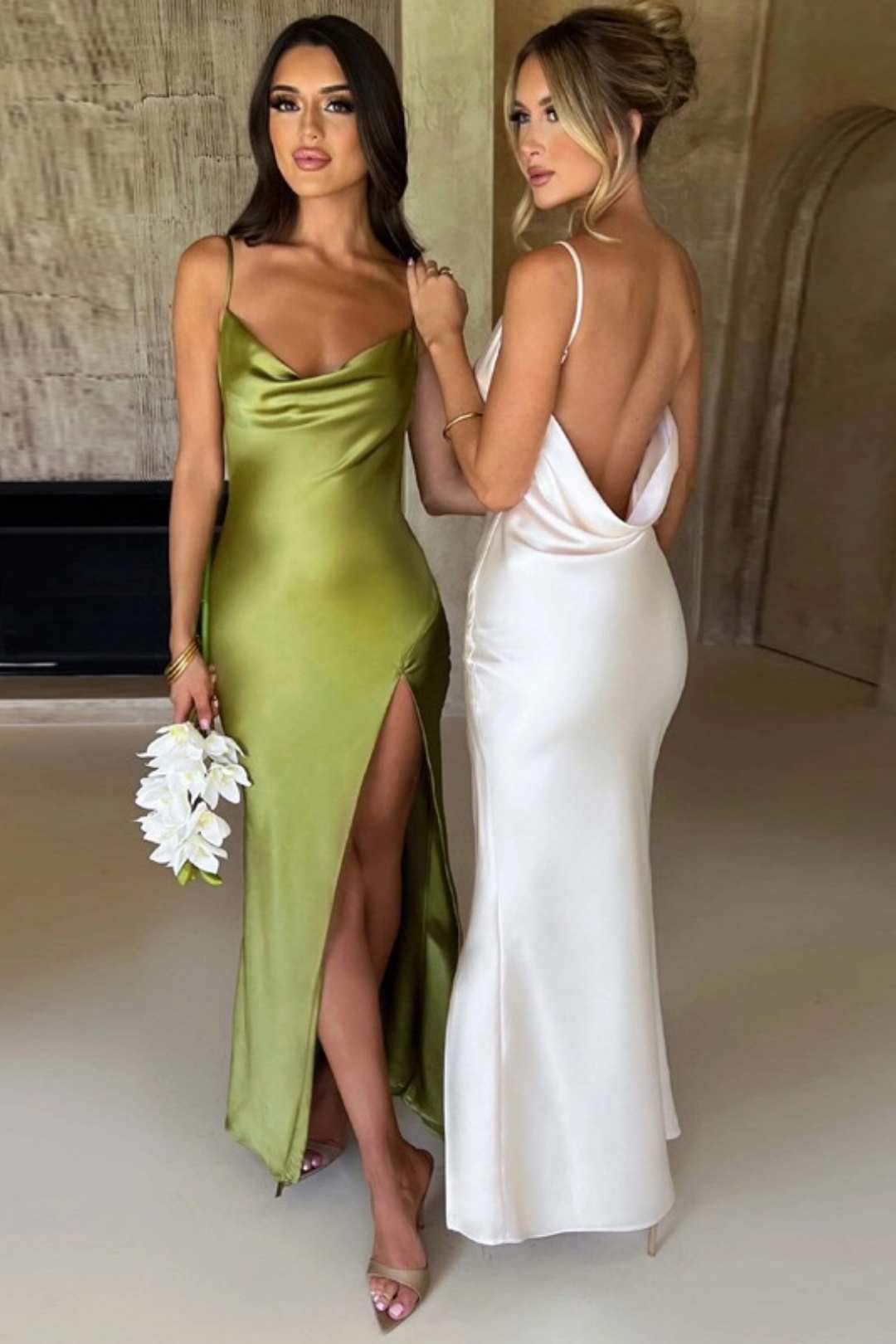 Sexy Backless Slim Slit Sling Dress