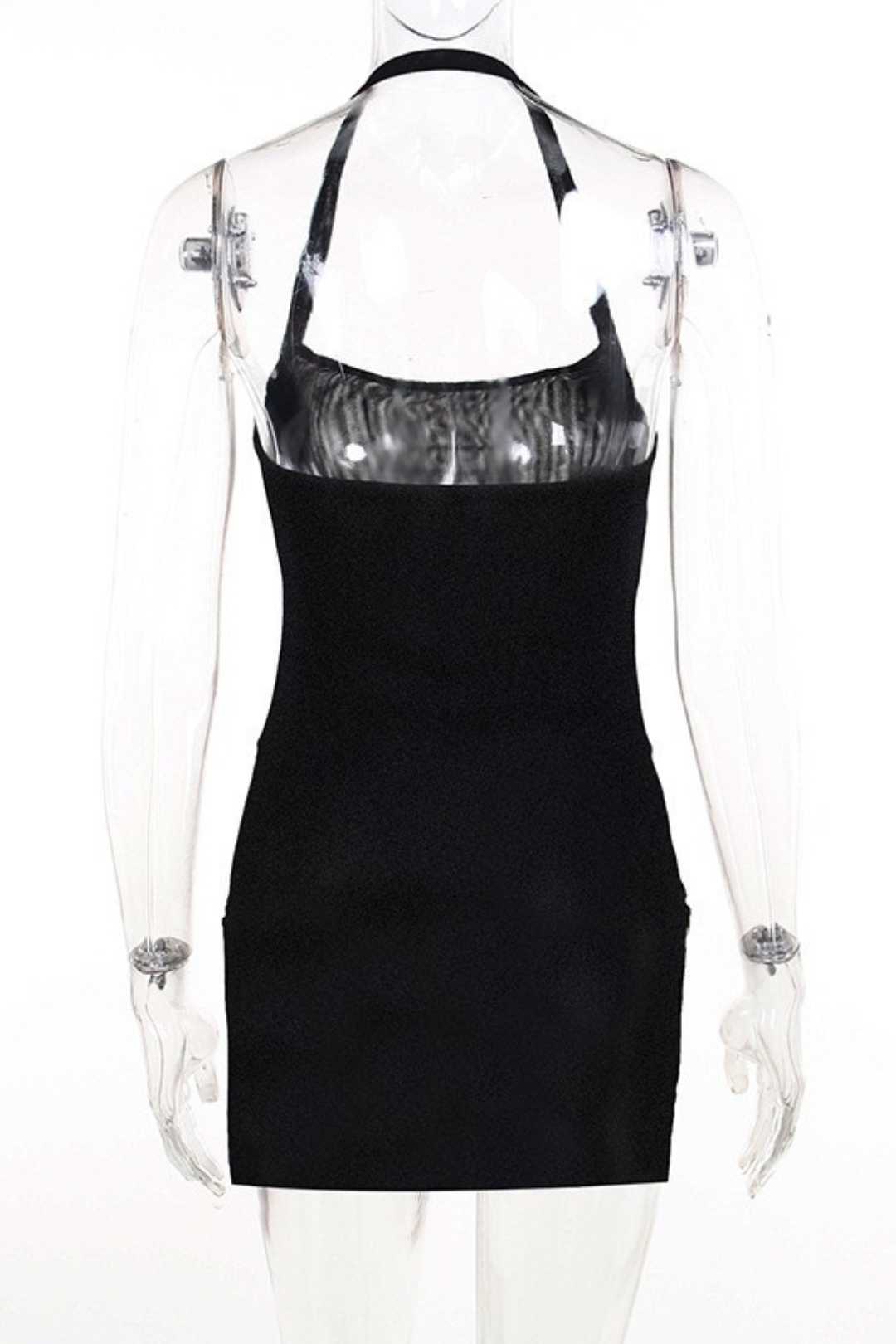 Hottie Sexy Slit Slim Halterneck Dress