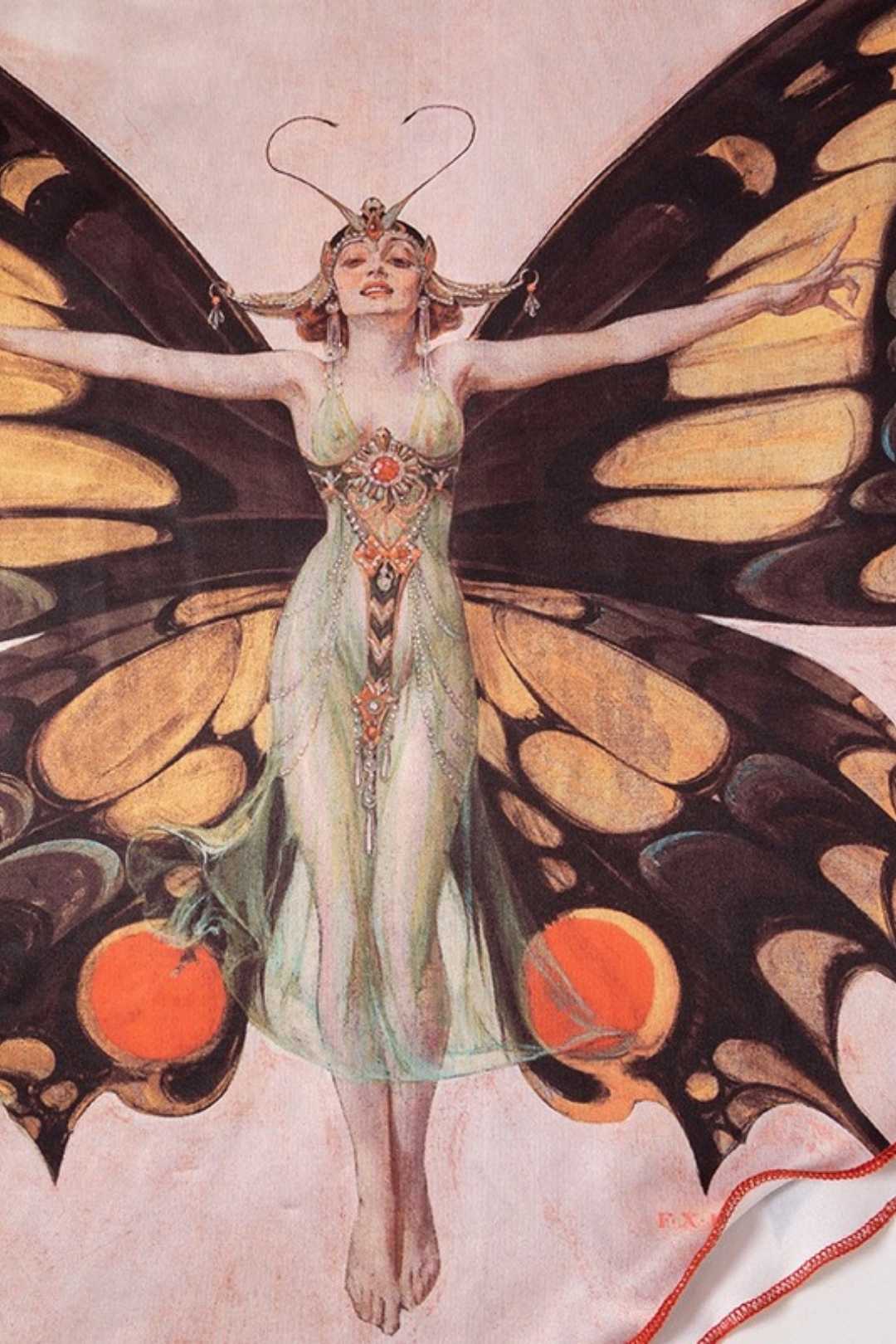 Butterfly Girl Abstract Printed Irregular Design Dress Women's New Summer