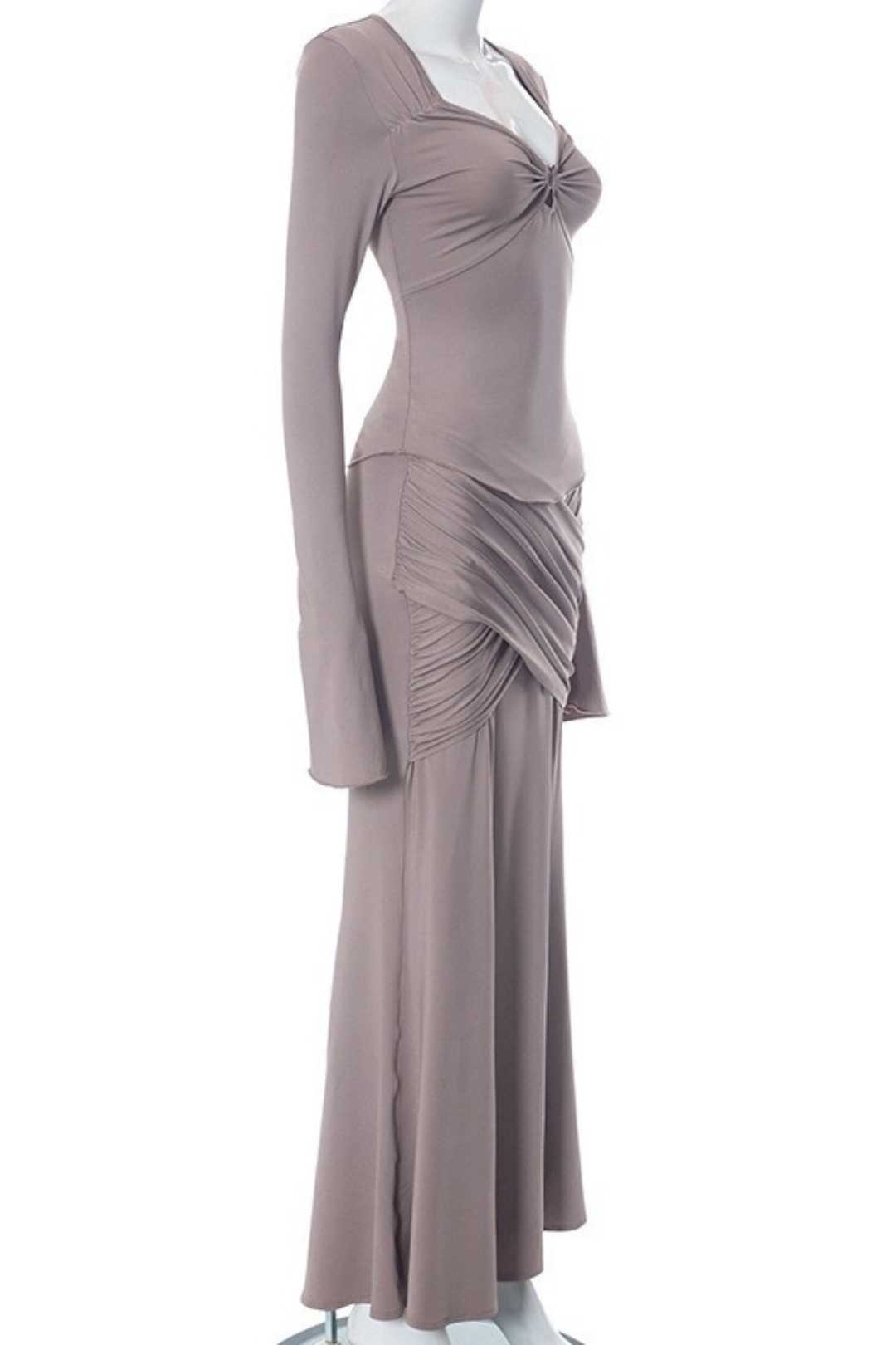 Long-sleeved Chest-wrapped Long Skirt Fashion Hot Girl Suit