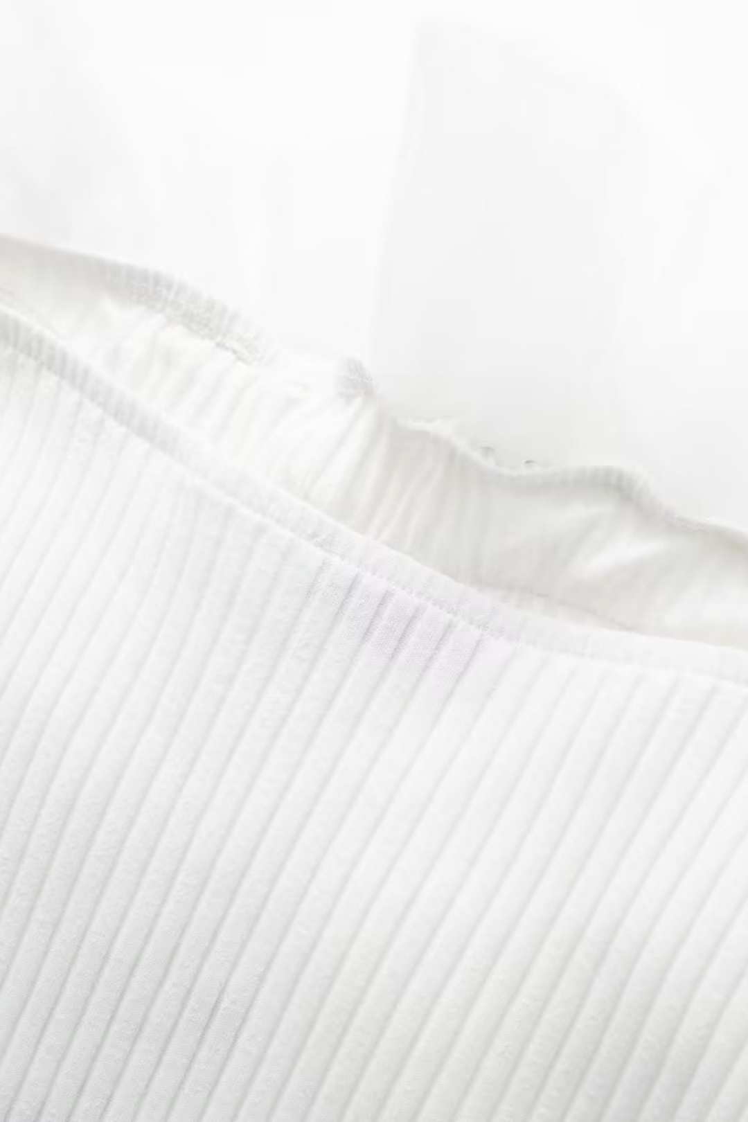 Layered Decorative Ribbed Slim Fit Short Jumpsuit