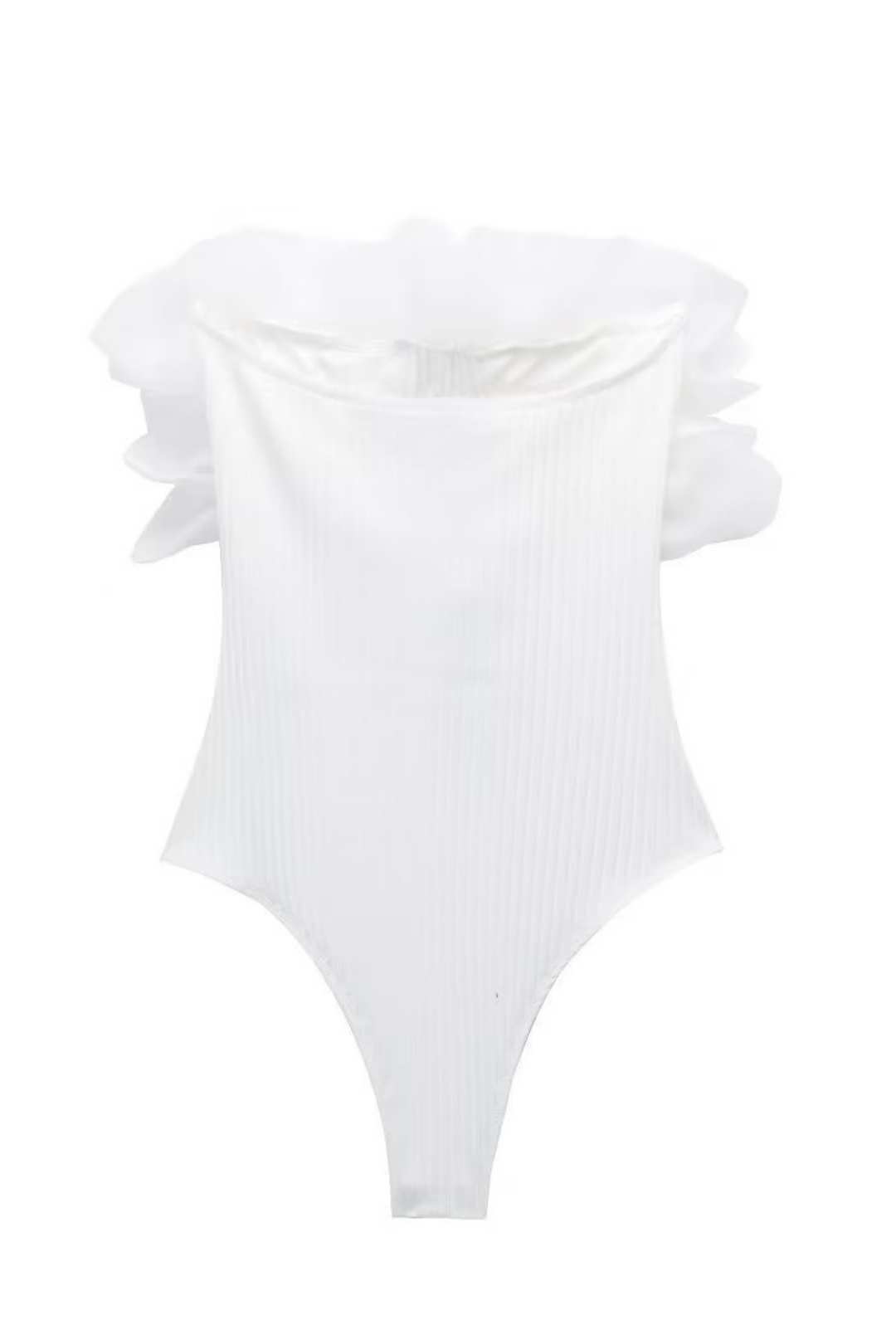 Layered Decorative Ribbed Slim Fit Short Jumpsuit