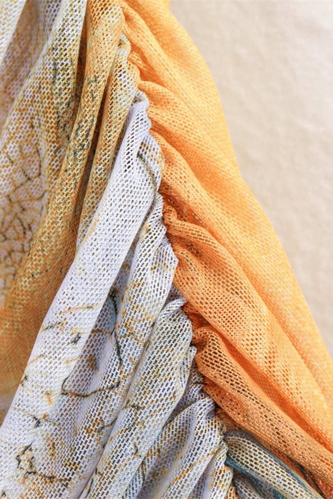 Silk Mesh Asymmetric Jumpsuit Pleated Shorts Suit