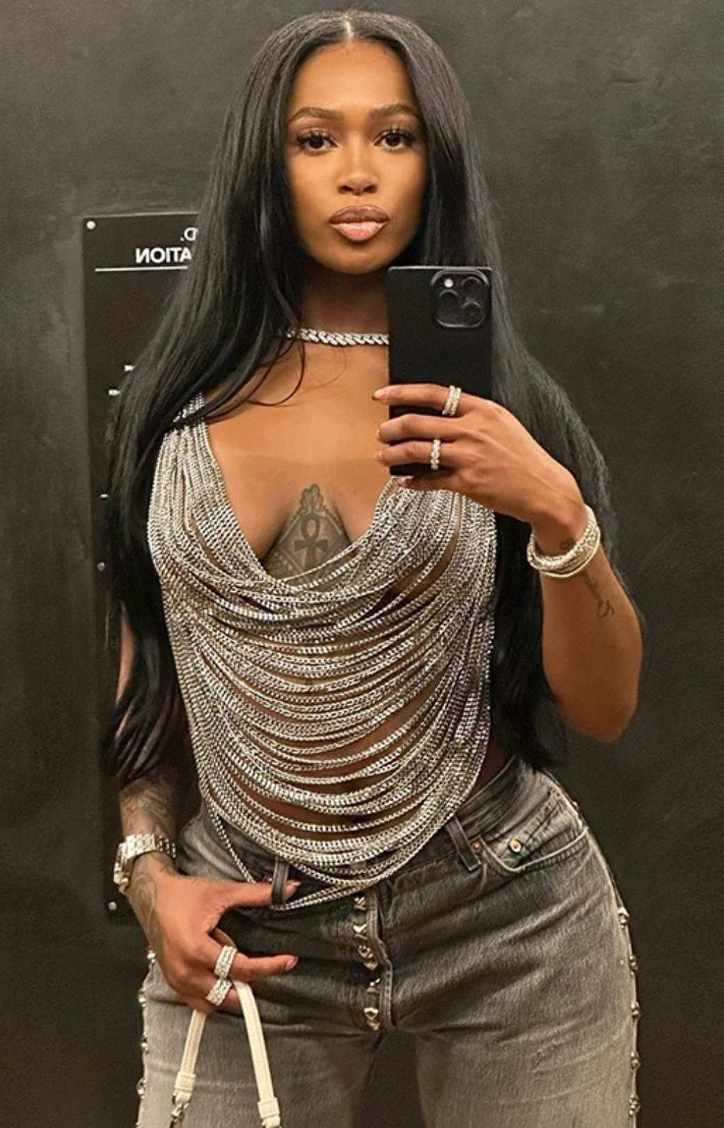 Metal Chain Halter Neck Backless Sexy Hollow Vest