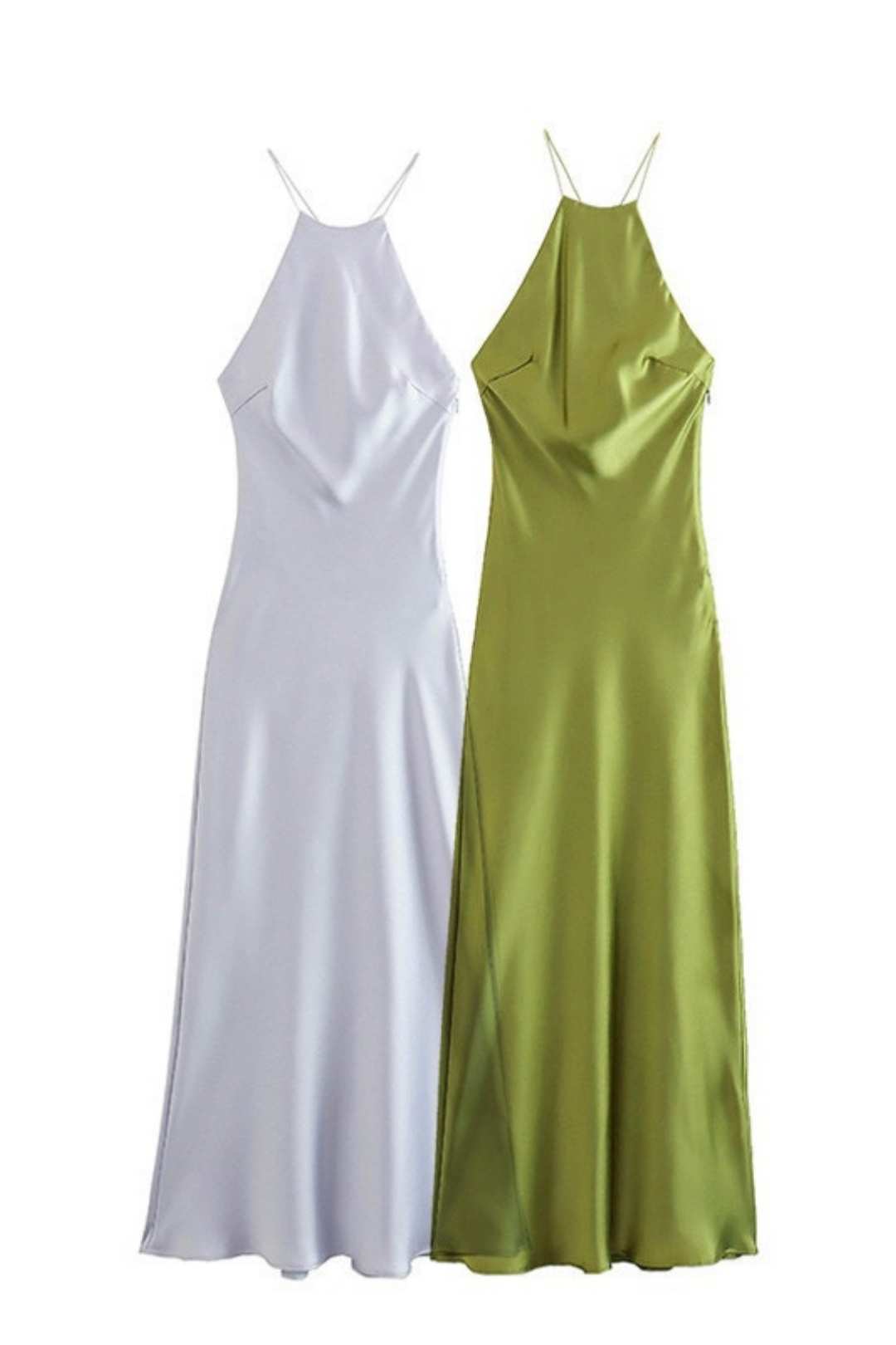 Low-neck Sleeveless Silk Satin Texture Suspender