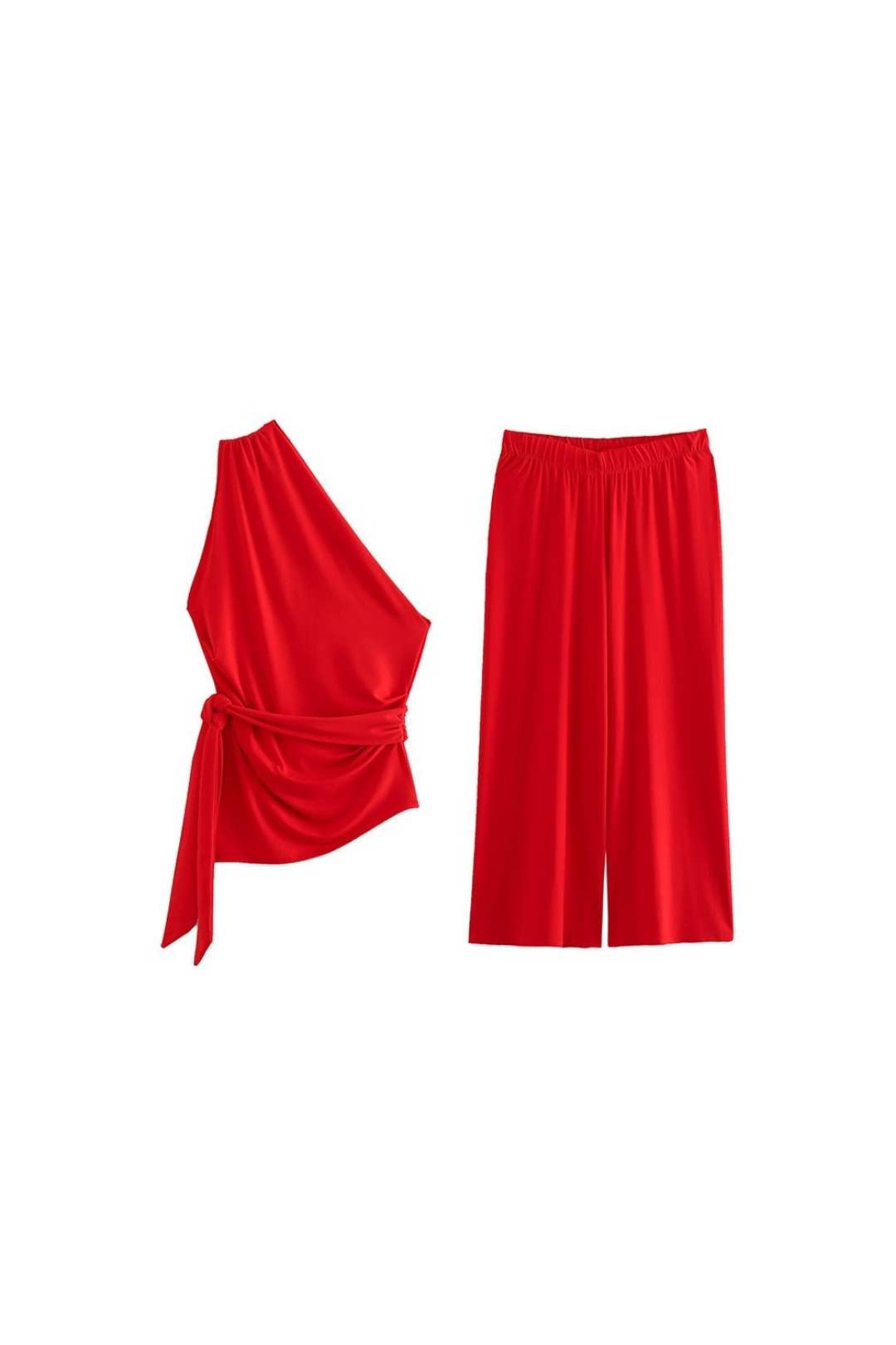 Bow-detailed Asymmetric Top Wide Tube Ankle-length