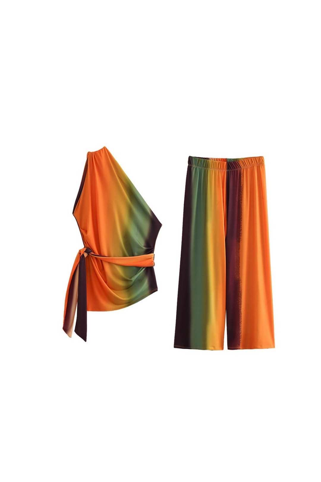 Bow-detailed Asymmetric Top Wide Tube Ankle-length