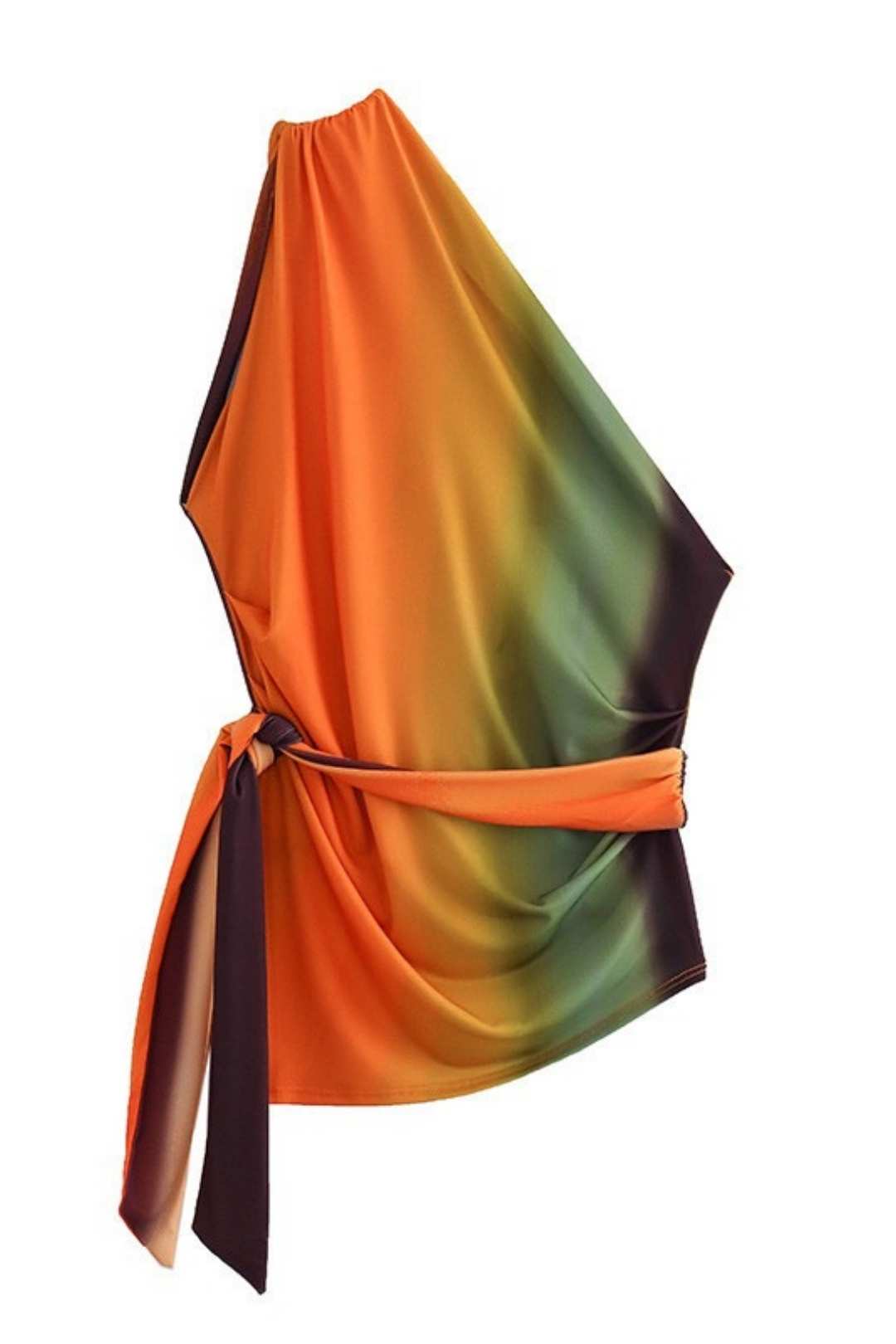 Bow-detailed Asymmetric Top Wide Tube Ankle-length