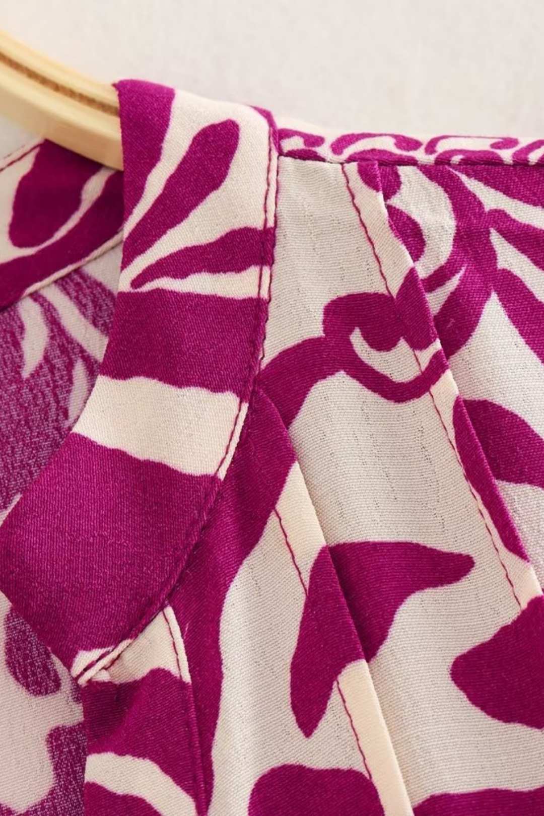 Stand Collar Printed Single Breasted Loose