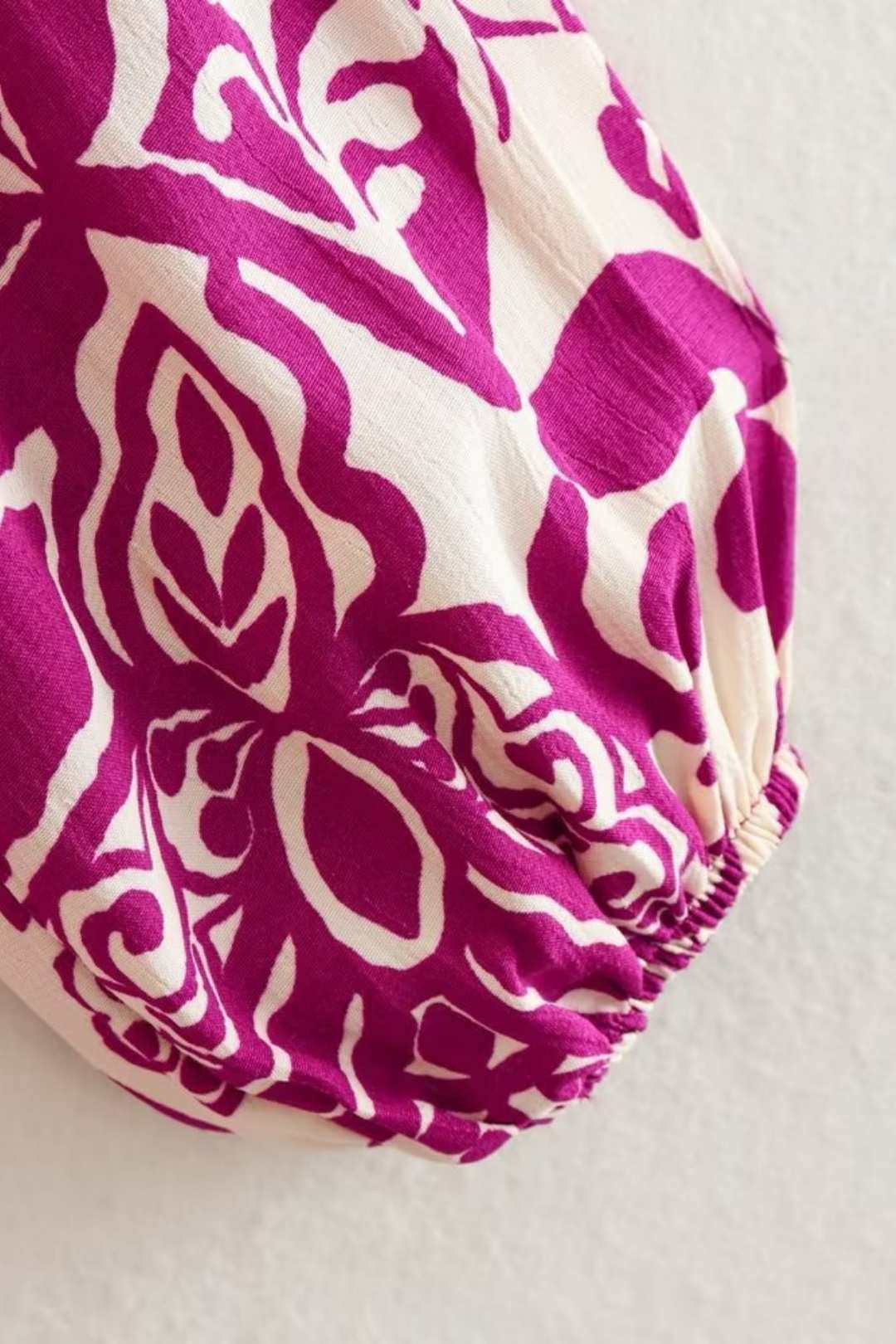 Stand Collar Printed Single Breasted Loose