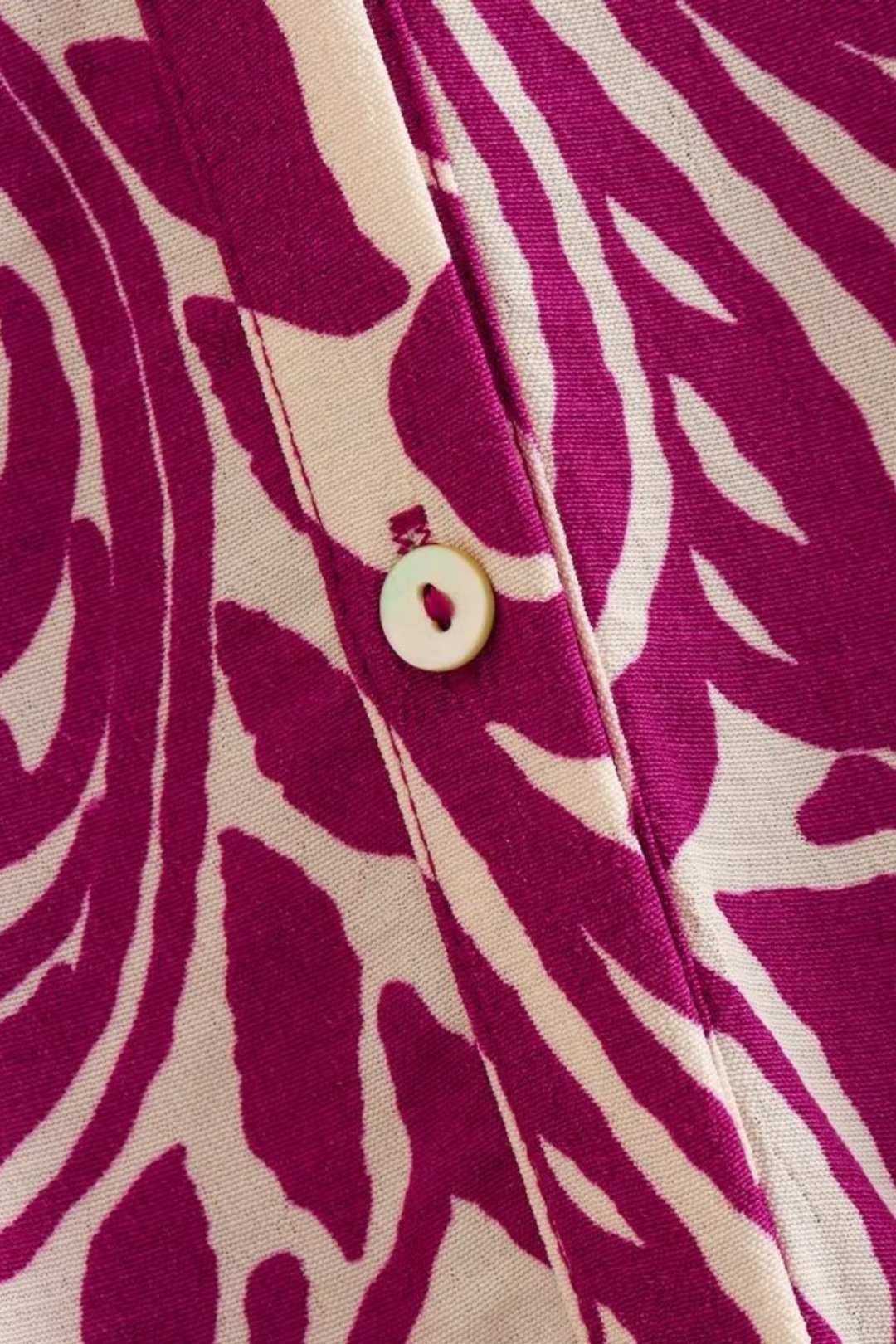 Stand Collar Printed Single Breasted Loose