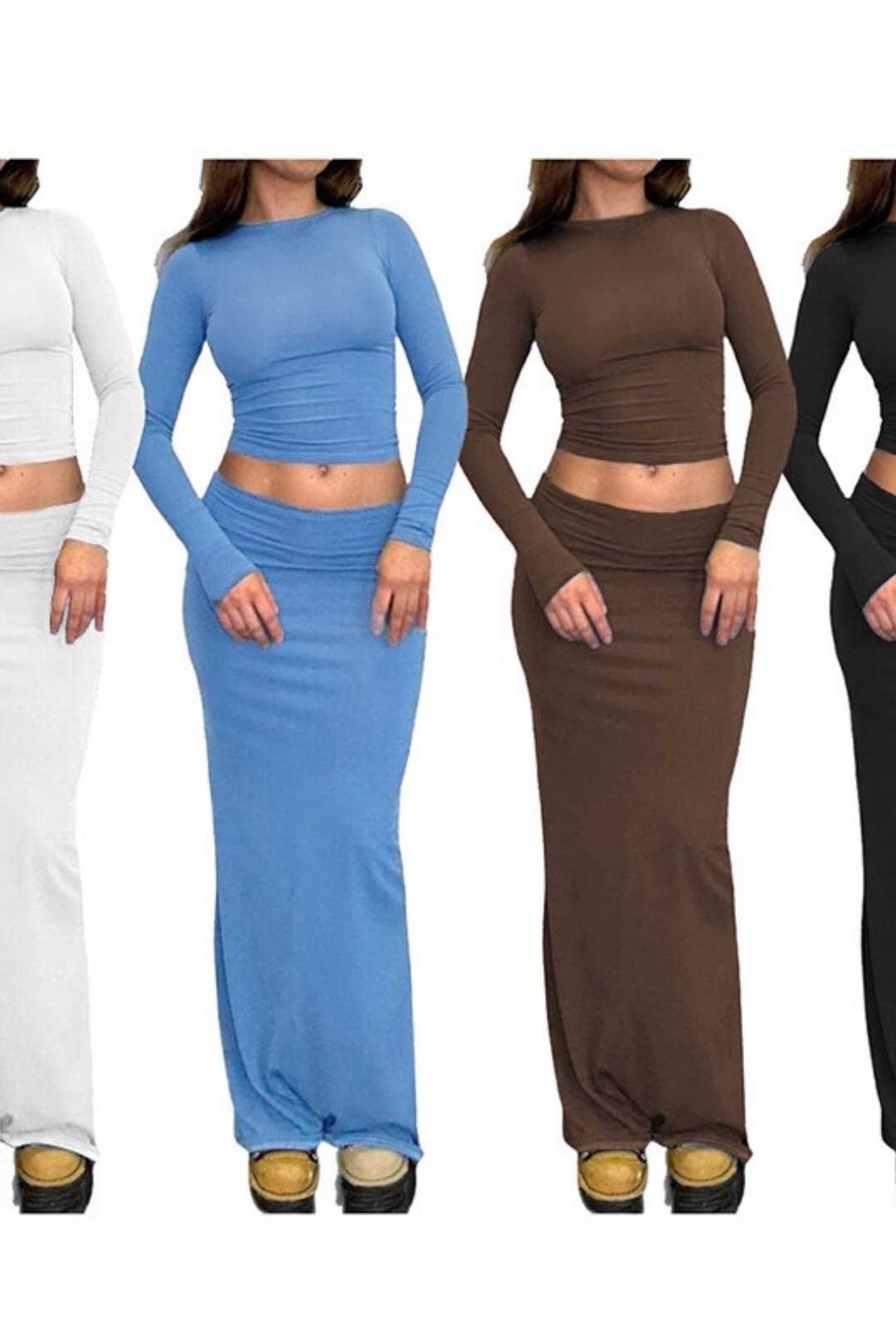 Long-sleeved Tops And Skirts Hot Girl Suits