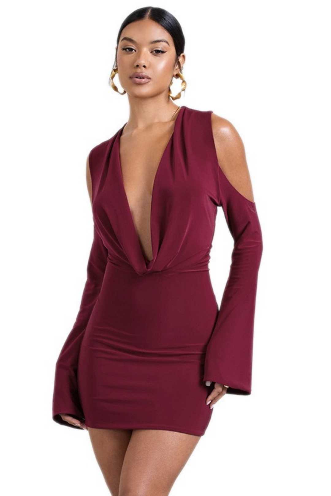 Long-sleeved Off-shoulder Hot Girl Dress