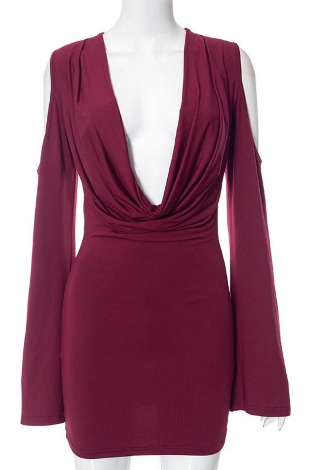 Long-sleeved Off-shoulder Hot Girl Dress