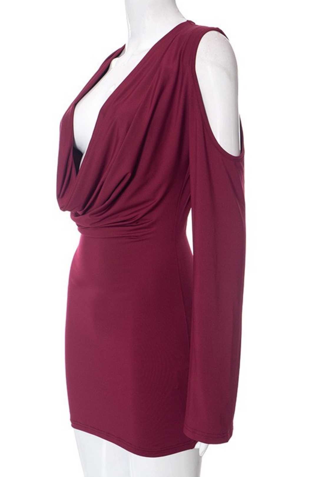 Long-sleeved Off-shoulder Hot Girl Dress