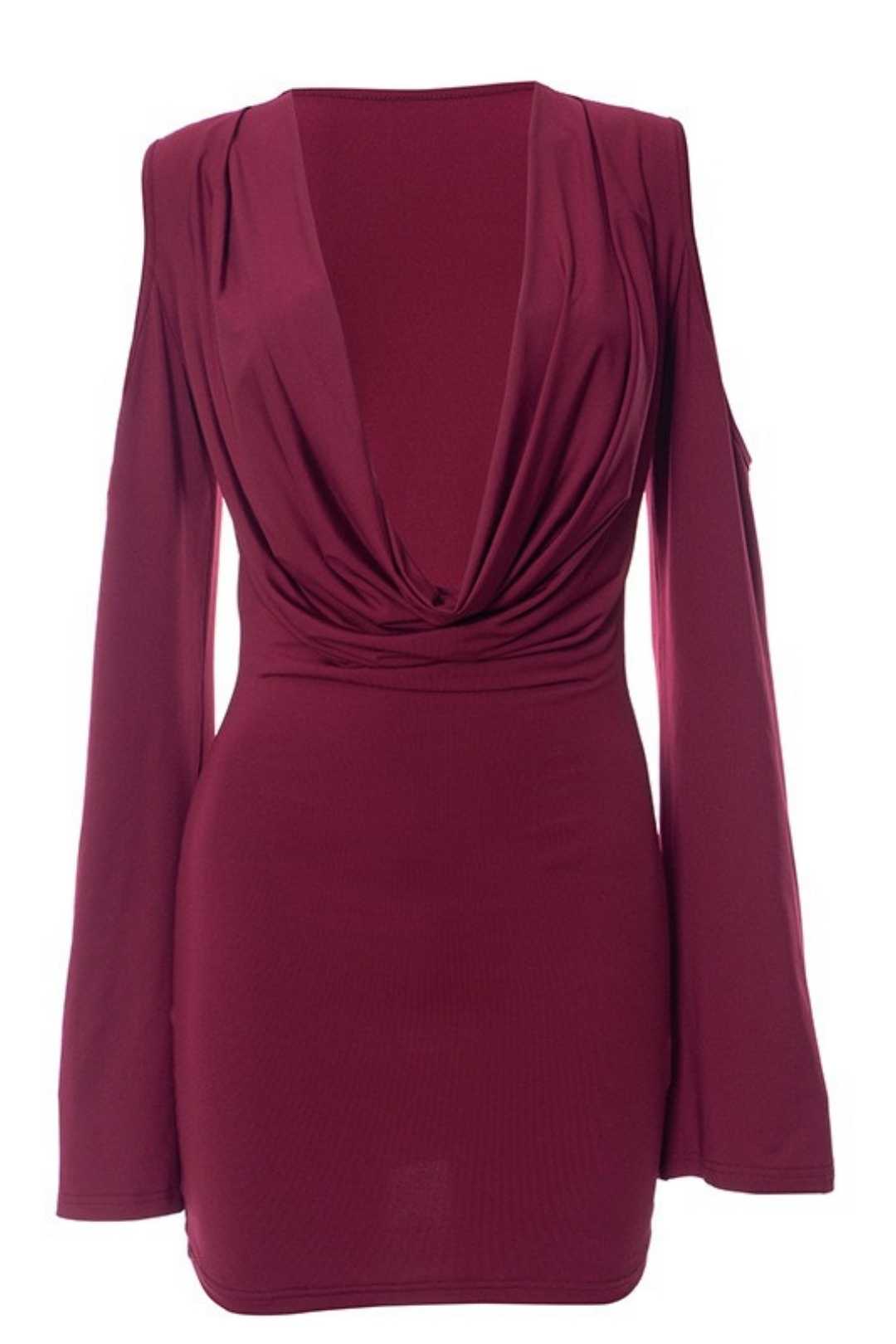 Long-sleeved Off-shoulder Hot Girl Dress