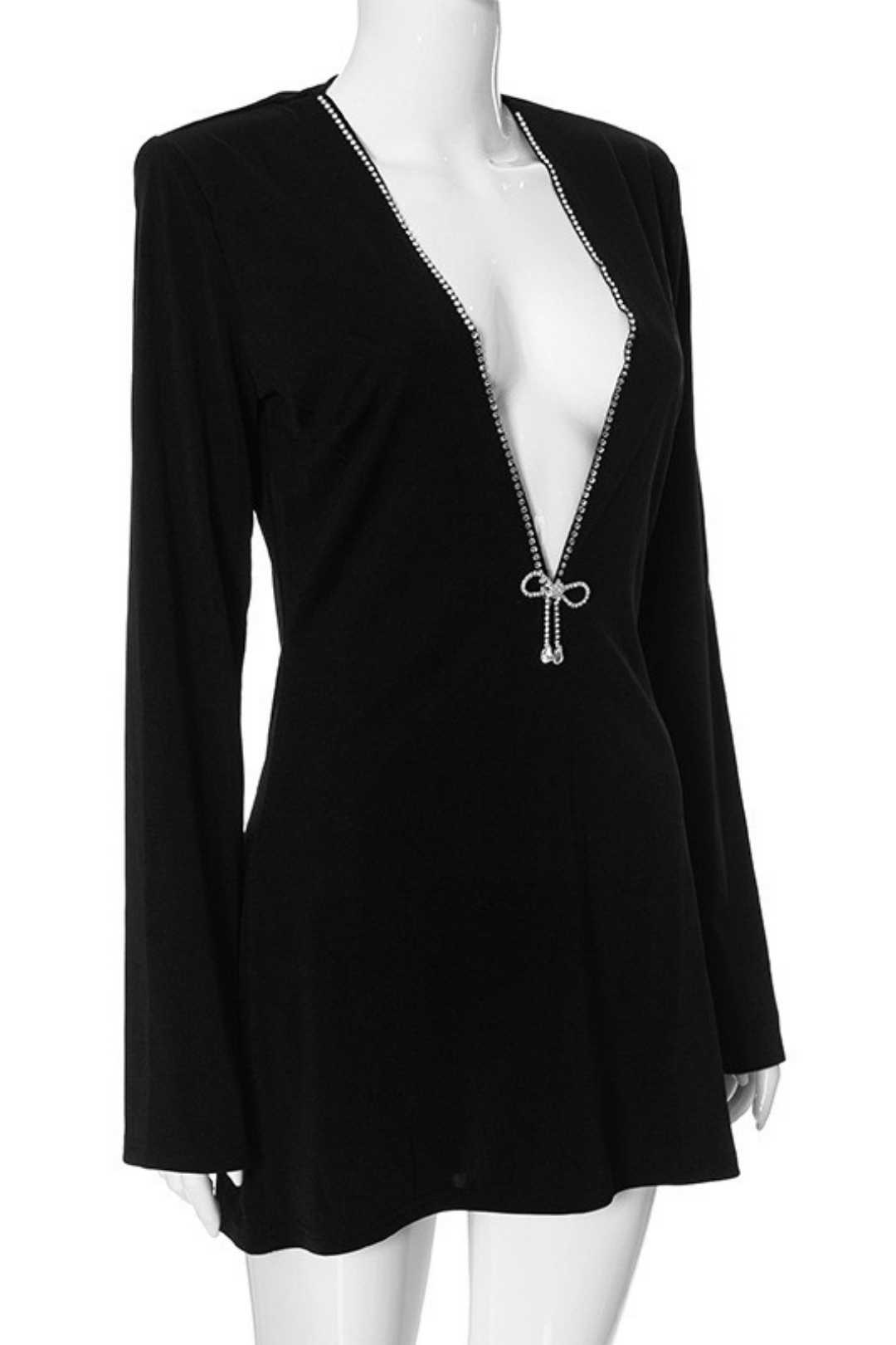 V-neck Long-sleeved Fashion Hot Girl Dress