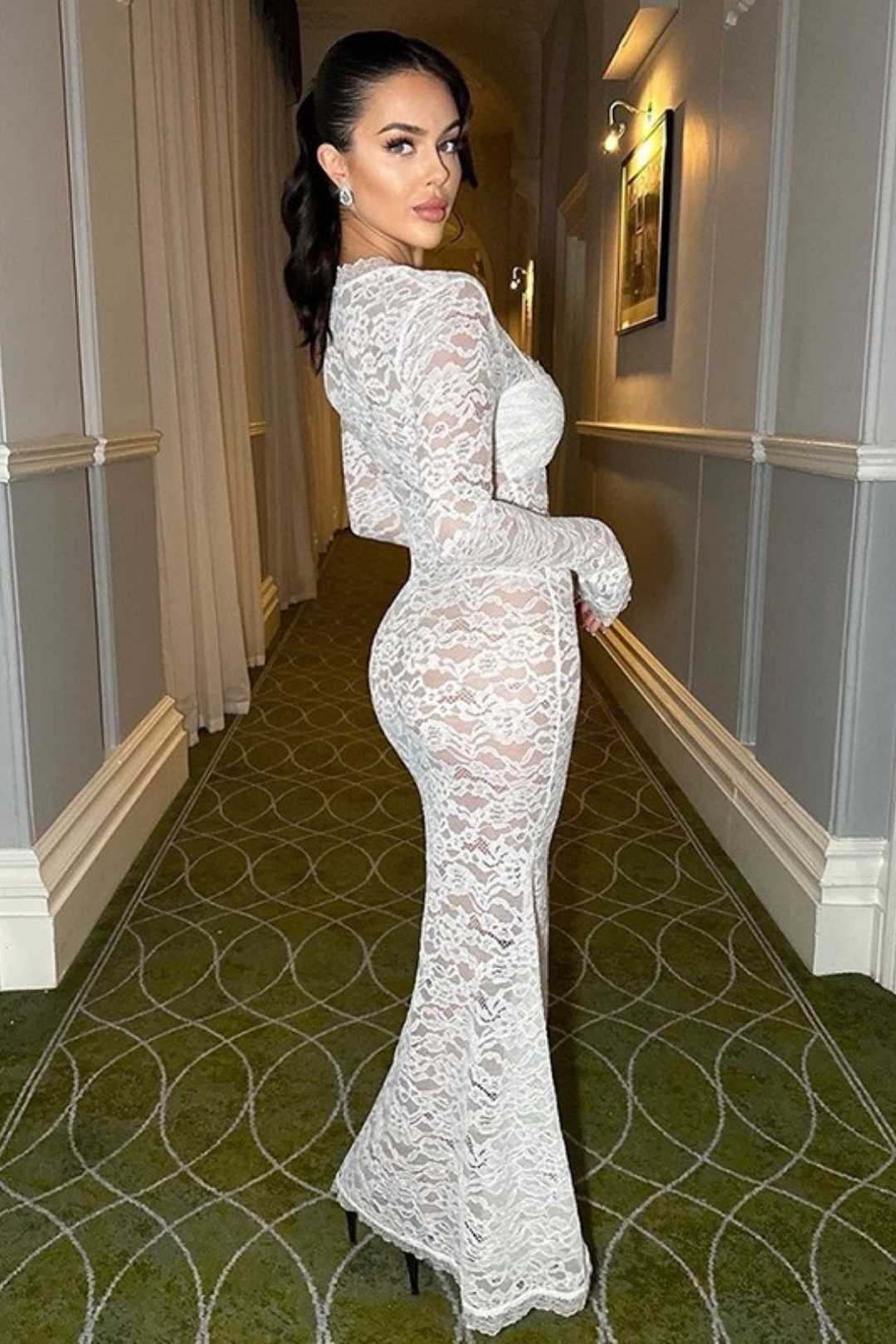 See-through Slim Sexy Lace Dress