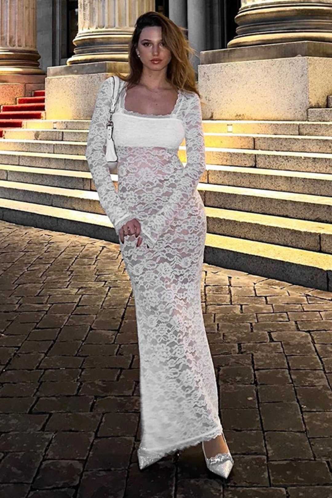 See-through Slim Sexy Lace Dress