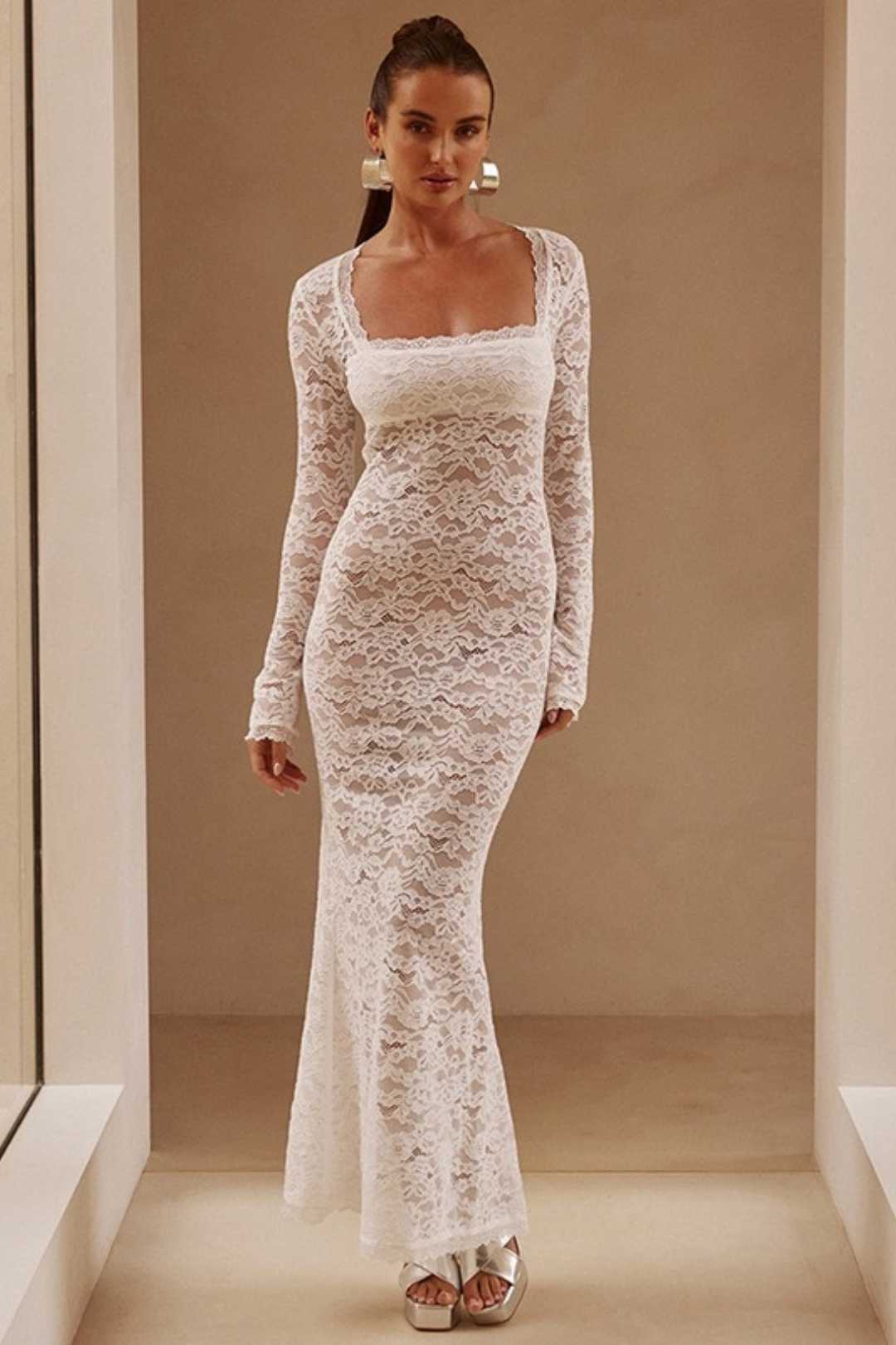 See-through Slim Sexy Lace Dress
