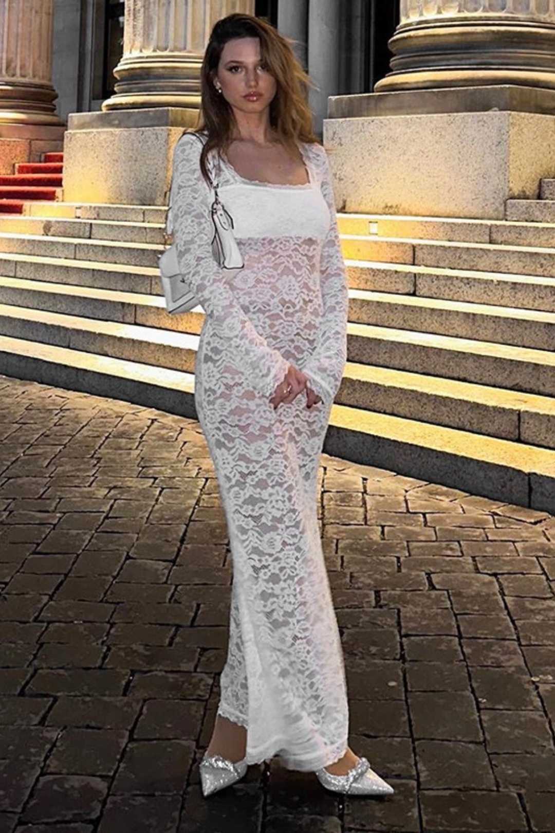 See-through Slim Sexy Lace Dress