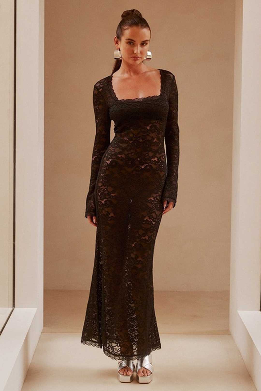 See-through Slim Sexy Lace Dress
