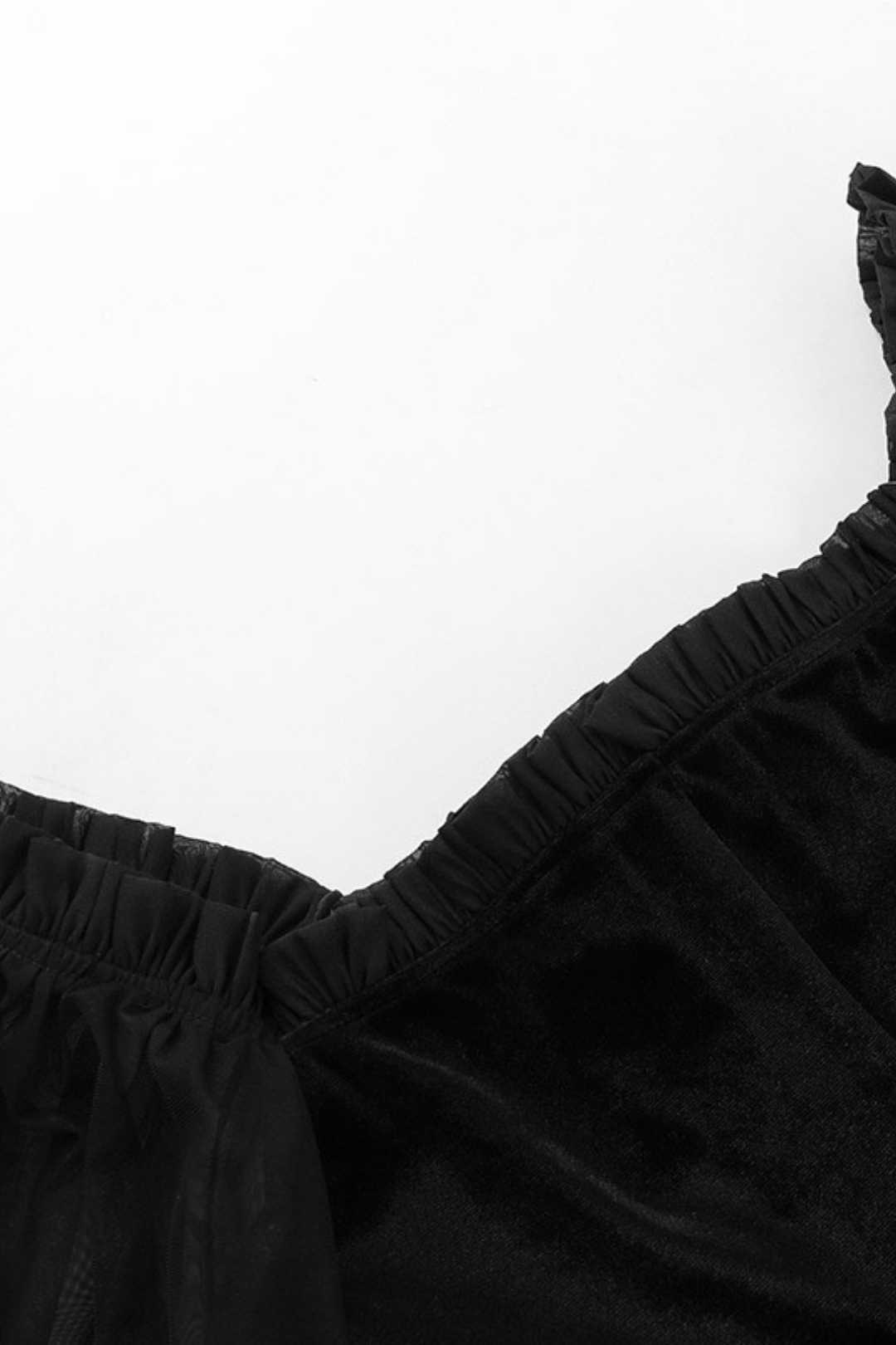 Temperament Suede Surface Fungus Long-sleeved Strap Dress