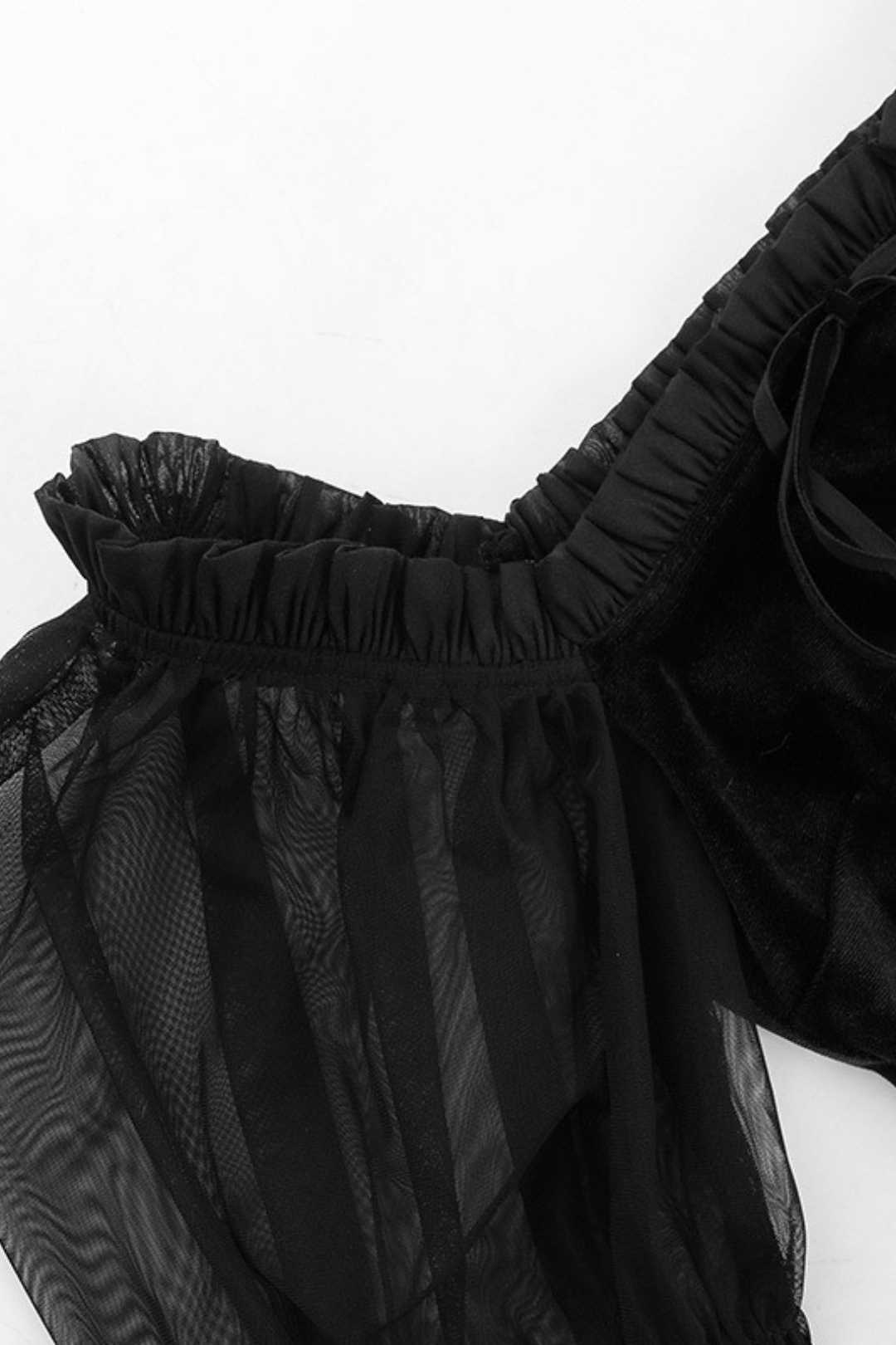 Temperament Suede Surface Fungus Long-sleeved Strap Dress