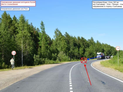 В Ухте 53-летний мотоциклист выехал на встречку и столкнулся с водителем Renault