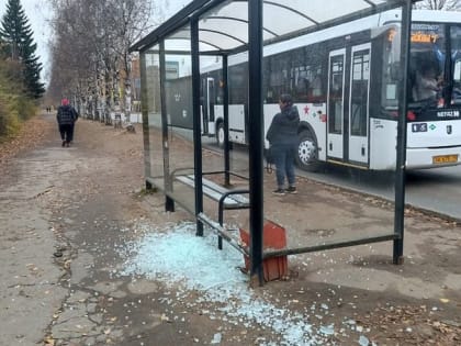 В Сыктывкаре продолжается вандализм на автобусных остановках