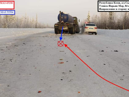 Под Усинском водитель КамАЗа врезался в автоцистерну