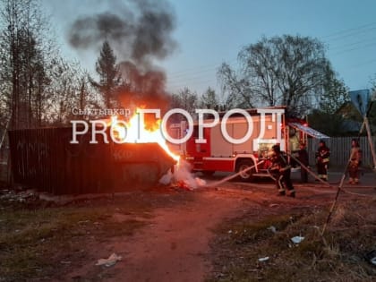 В Сыктывкаре пожарные тушили мусорный бак