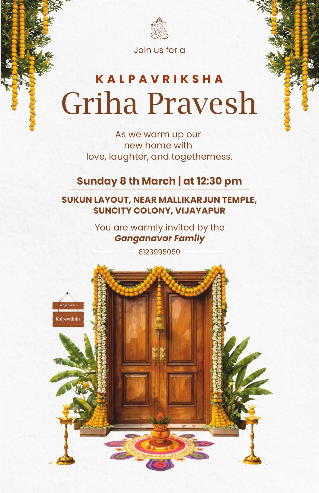 Griha Pravesh Invitation in sangli