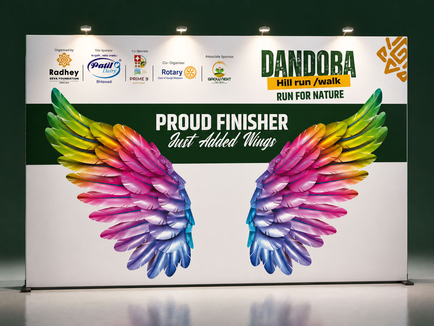 Dandoba Hill Run / Walk 2026 - Finisher Wings Selfie Point