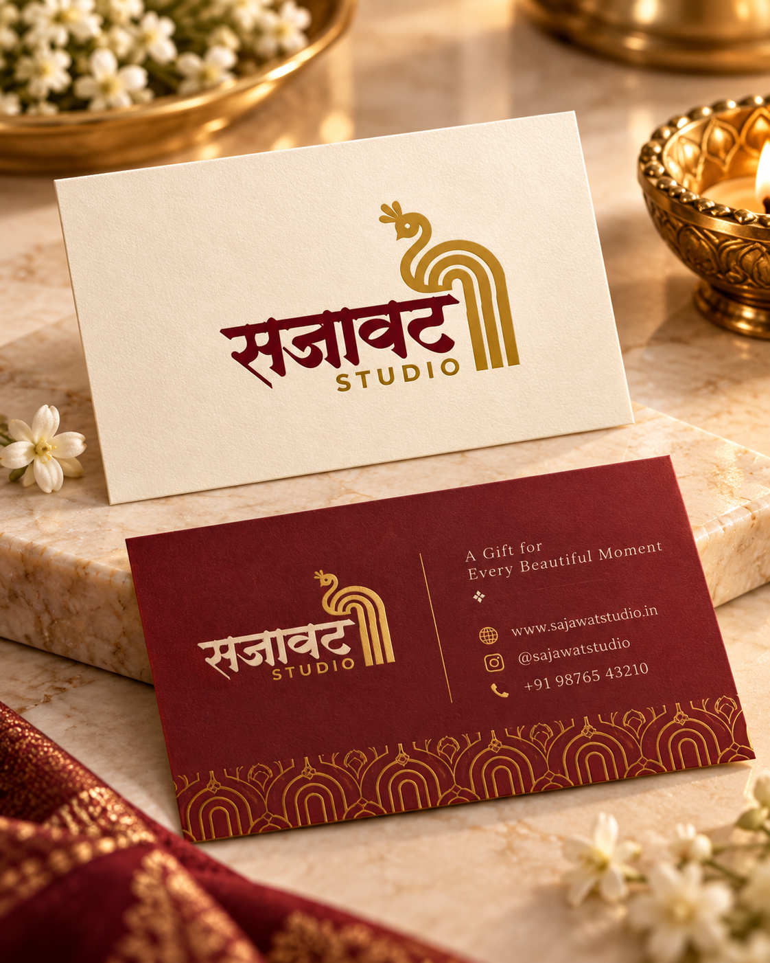 Sajavat Studio luxury business card design for gift brand