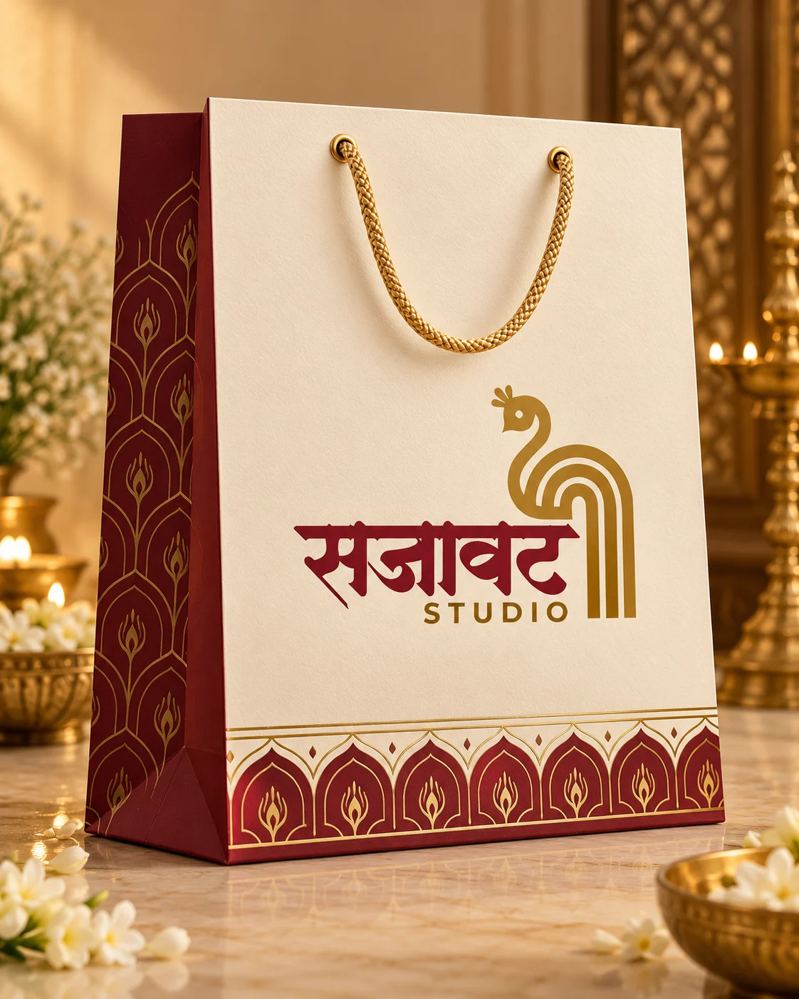 Sajavat Studio luxury shopping bag packaging design