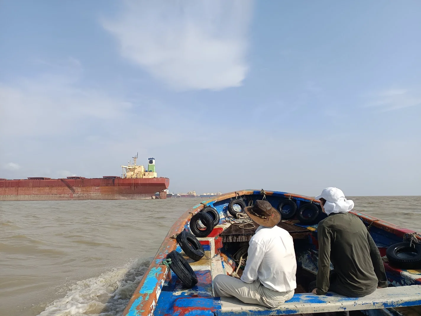 Chittagong ship breaking yards in Bangladesh aerial view