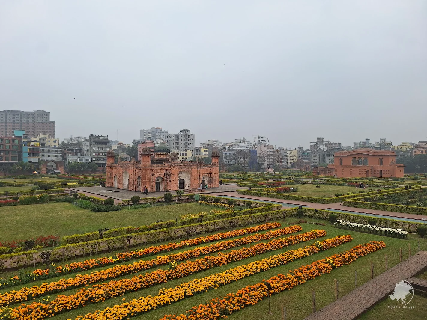 Lalbagh Fort in Old Dhaka with historic Mughal architecture and gardens