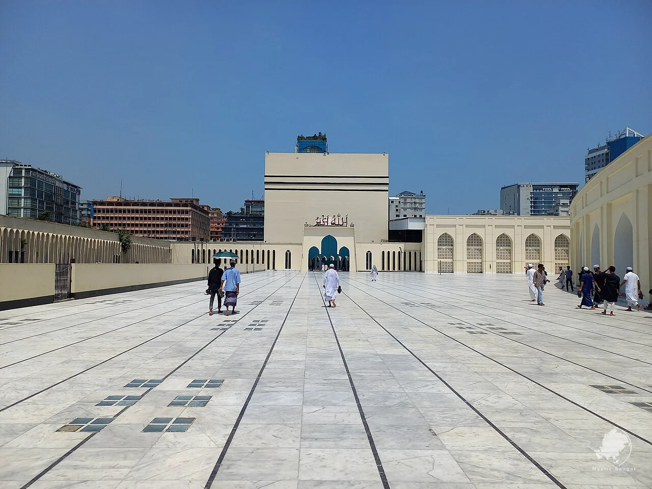 Baitul Mukarram National Mosque in Dhaka with its prominent modern Islamic architecture