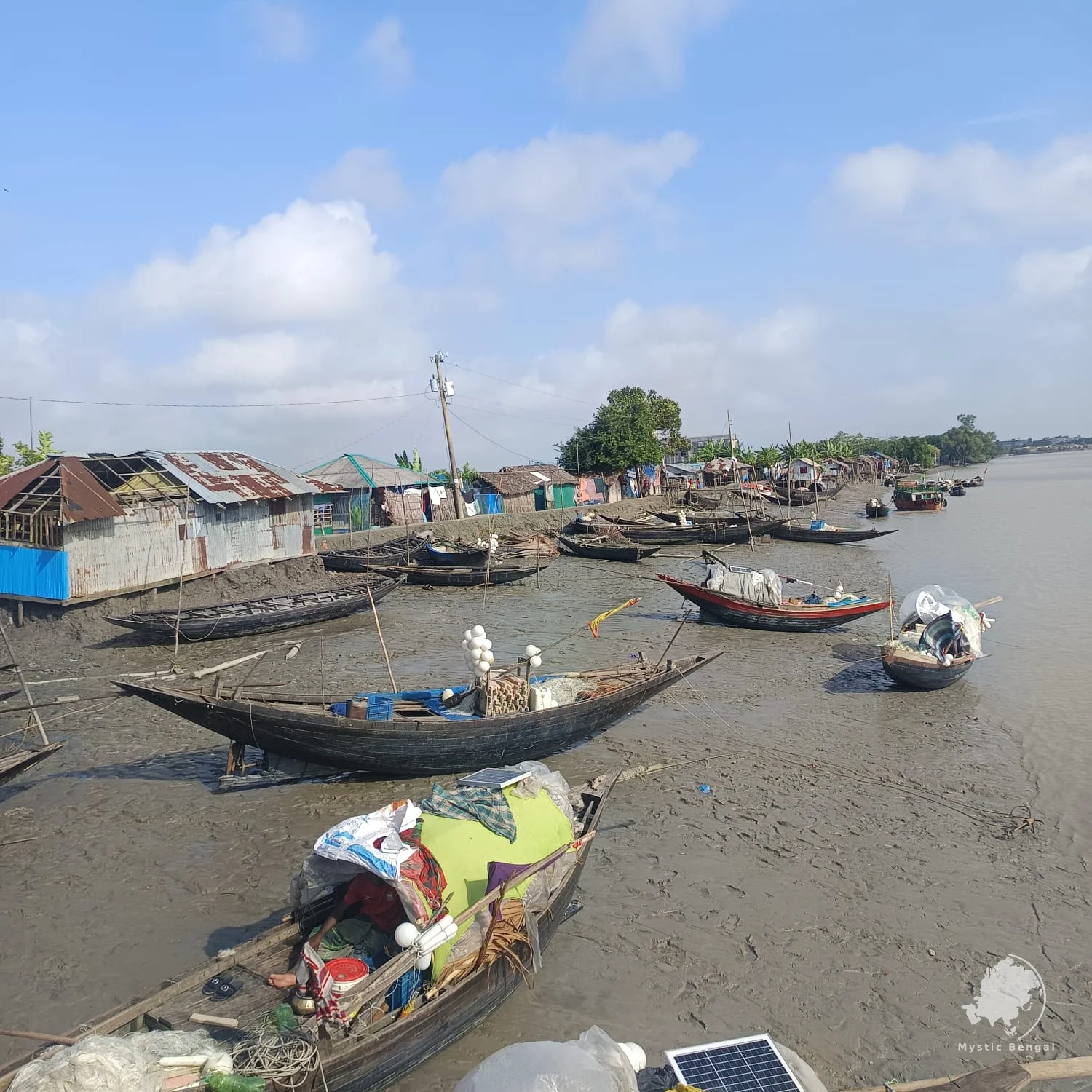 Boat on Sundarban Pasur River,