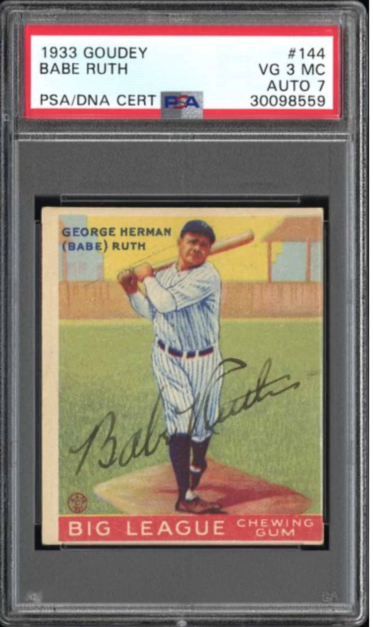1933 Goudey Autographed Babe Ruth