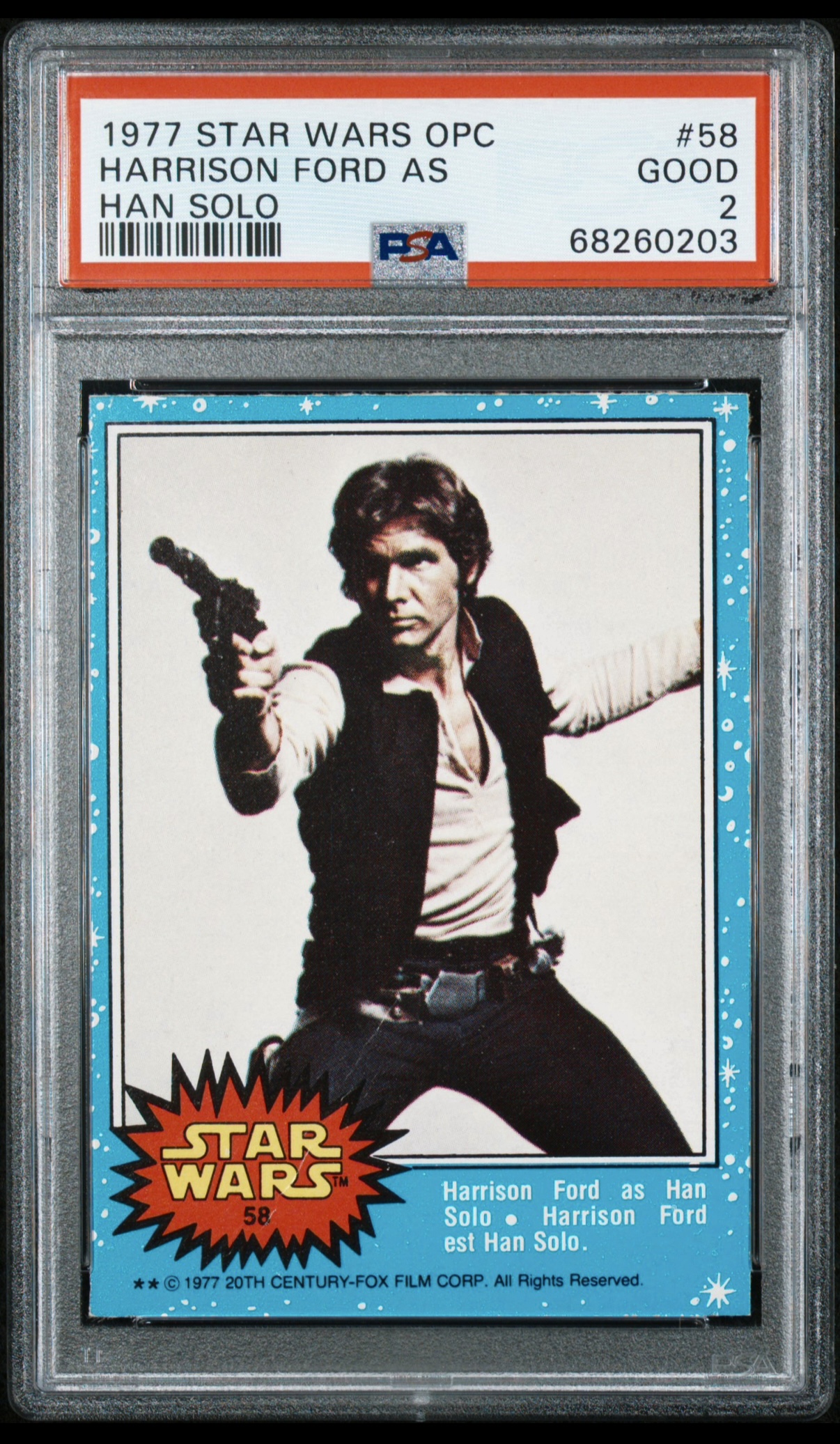 1977 O-Pee-Chee Star Wars #58 Harrison Ford as Han Solo