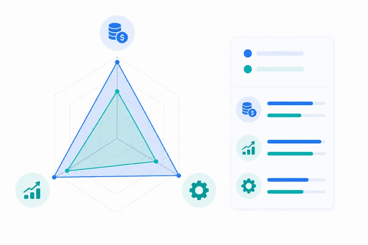 Comparison chart showing AWS and GCP across cost predictability, scalability, and maintenance overhead for early-stage startups