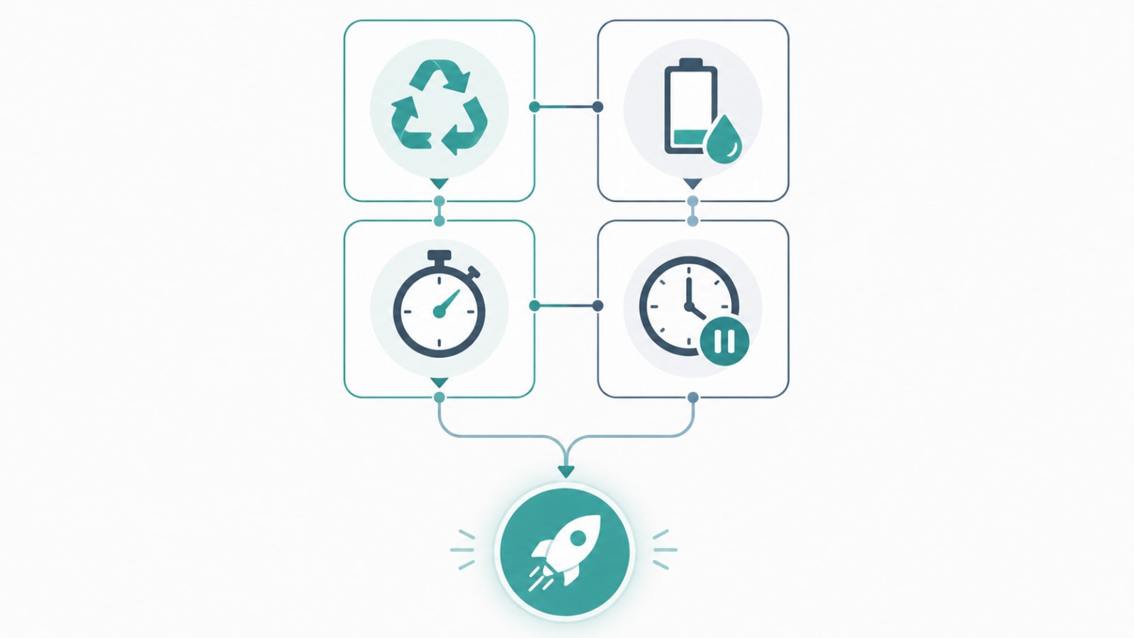 Split illustration showing a slow, cluttered app screen on one side transforming into a fast, streamlined app screen on the other, with icons for cache, memory, and lazy loading in between