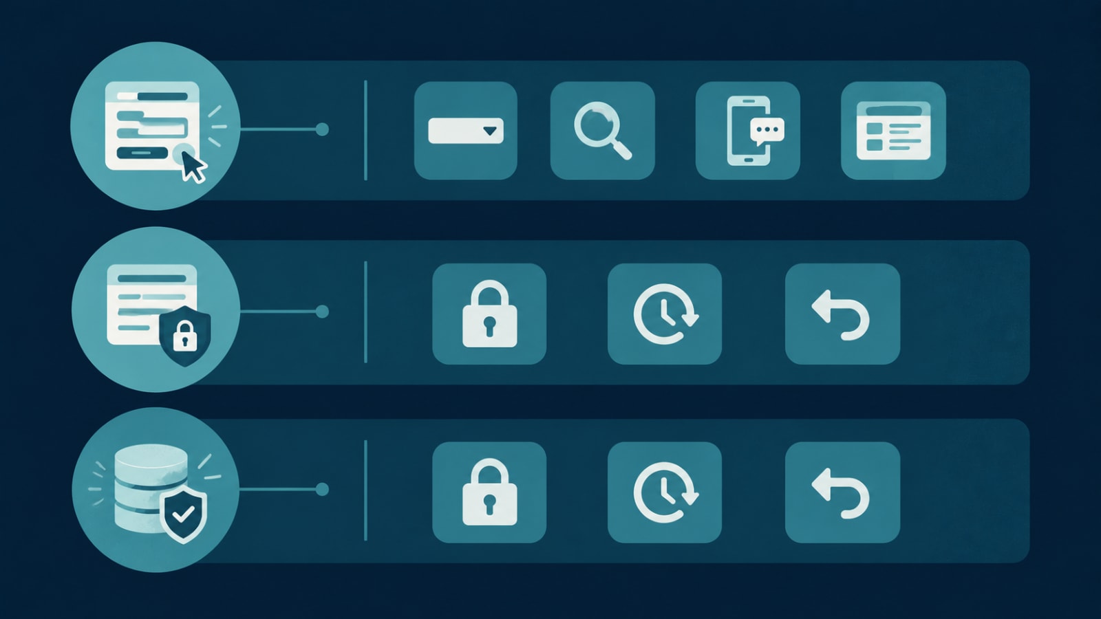 Three layers of data entry safeguards: before typing, before saving and after saving
