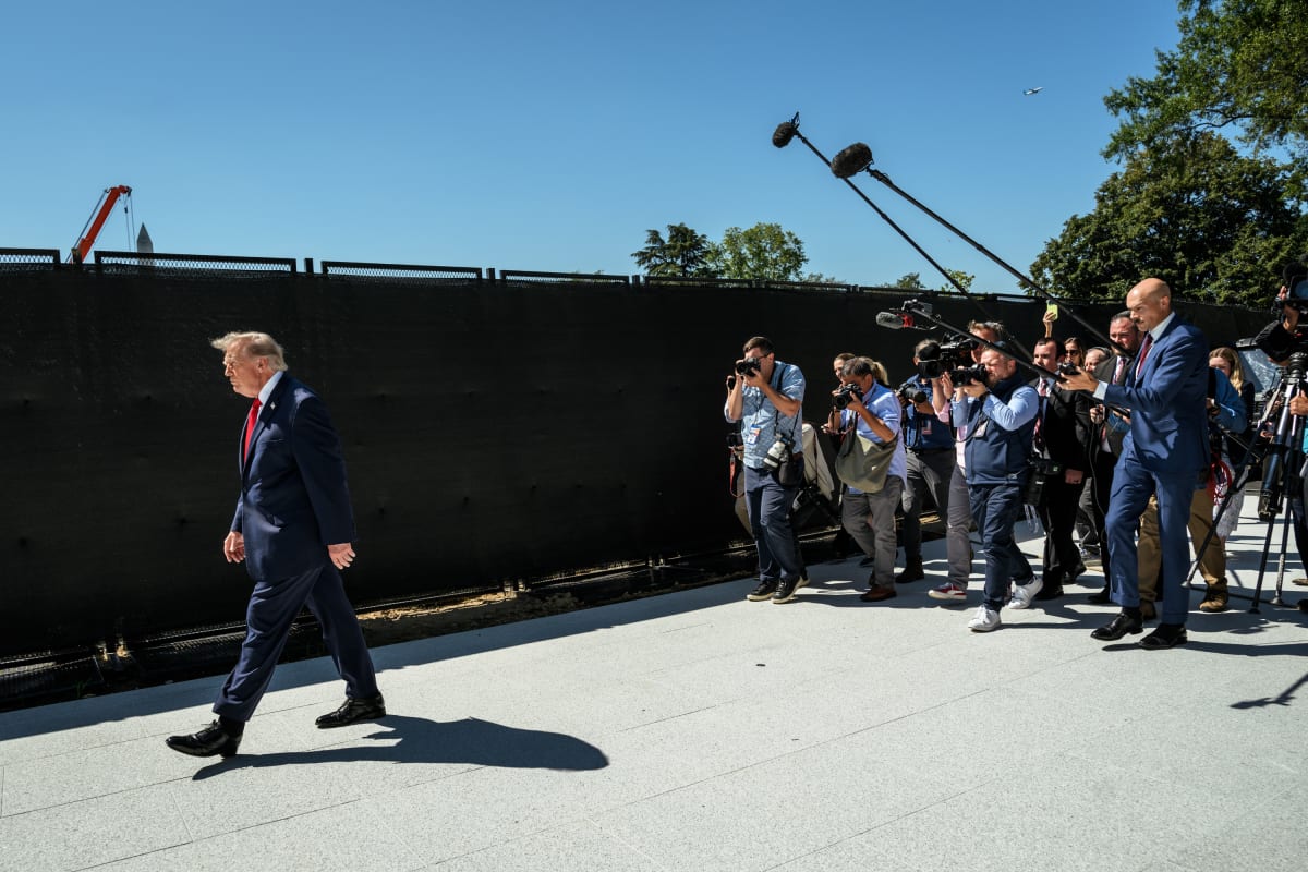 Trump Unveils White House Helipad Amid TV Boycott Over CNN Ban