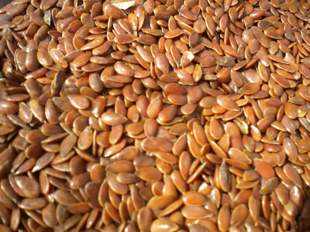 flaxseed seeds closeup