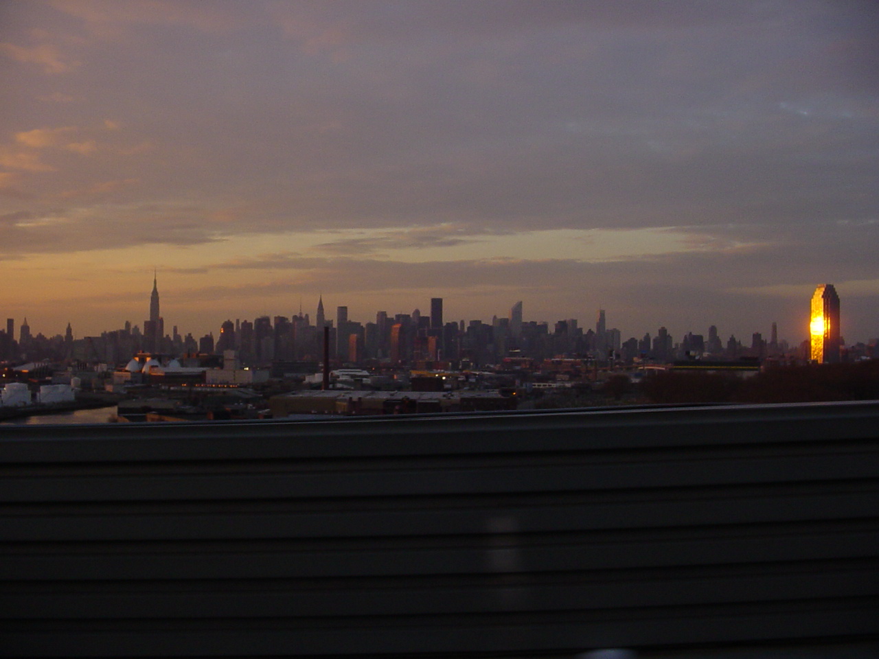 New York city skyline evening