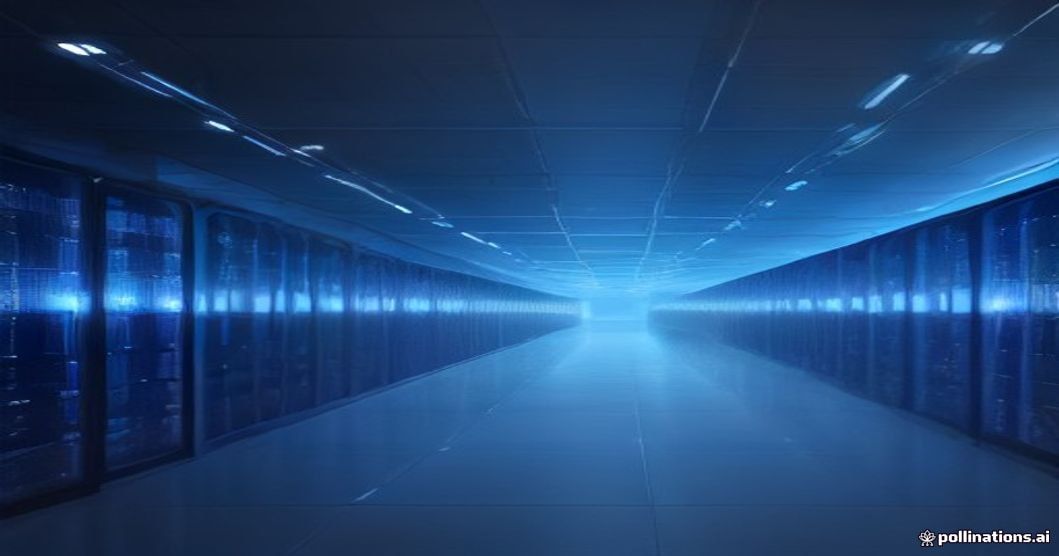 data center servers with AI overlay