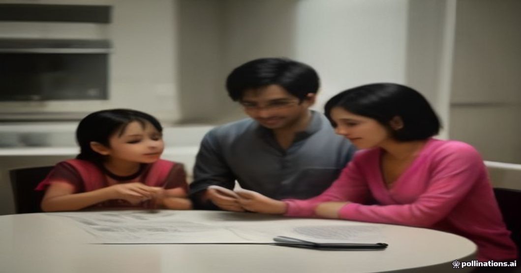family discussing horoscope over tea